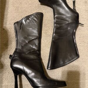 Size 7 asymmetrical Aldo Black Leather Women's Boots